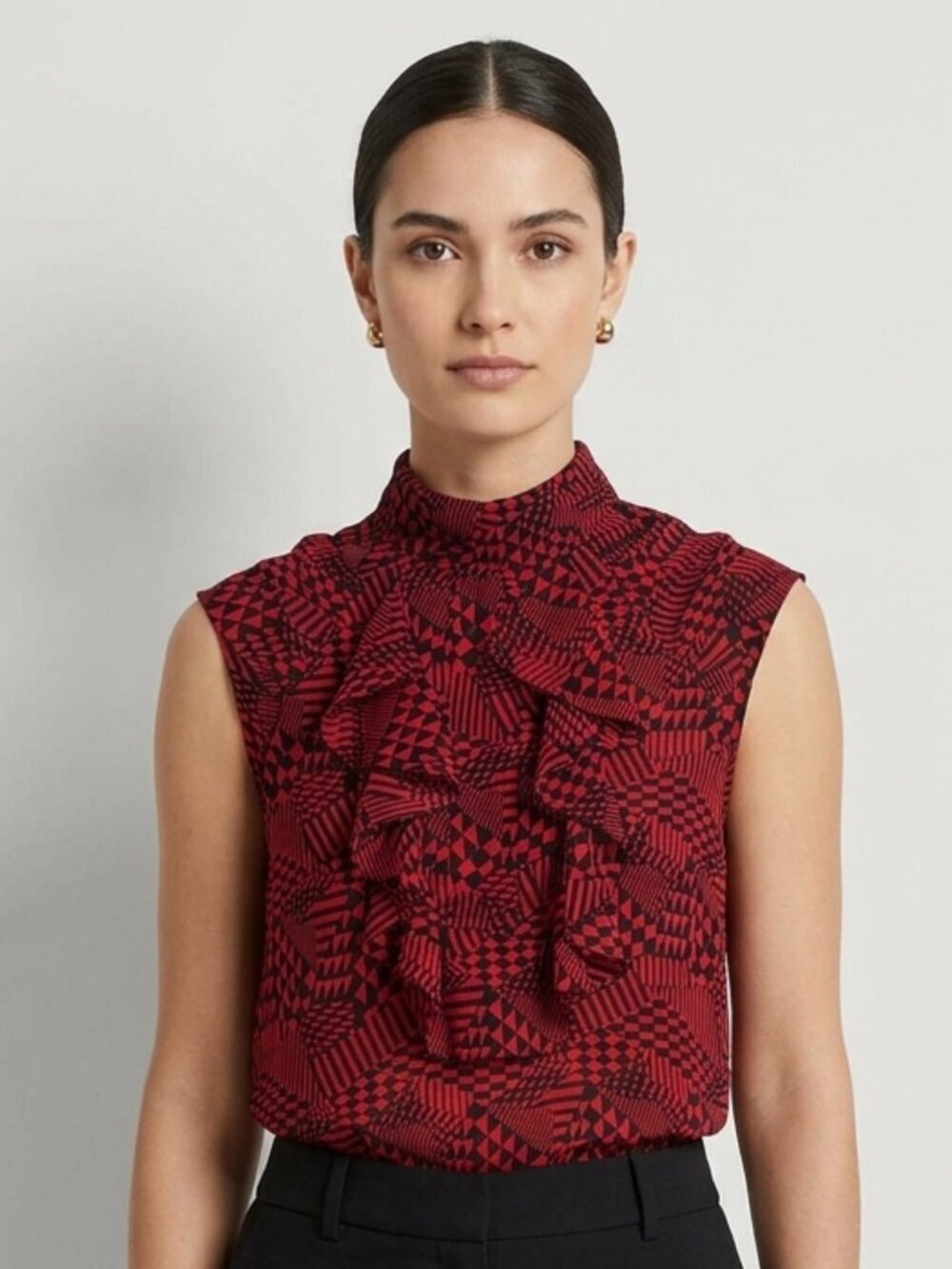 ⭐️ 5 for 20$! ⭐️ Vero Moda Pink And Black Mod Ruffle Top